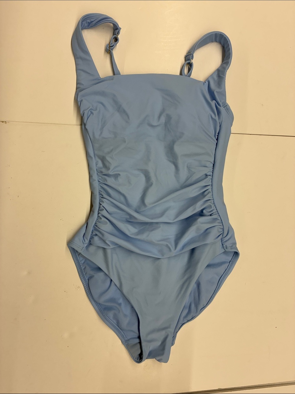 NEW Shade & Shore Women’s Blue Ruched One-Piece Swimsuit Size Small
